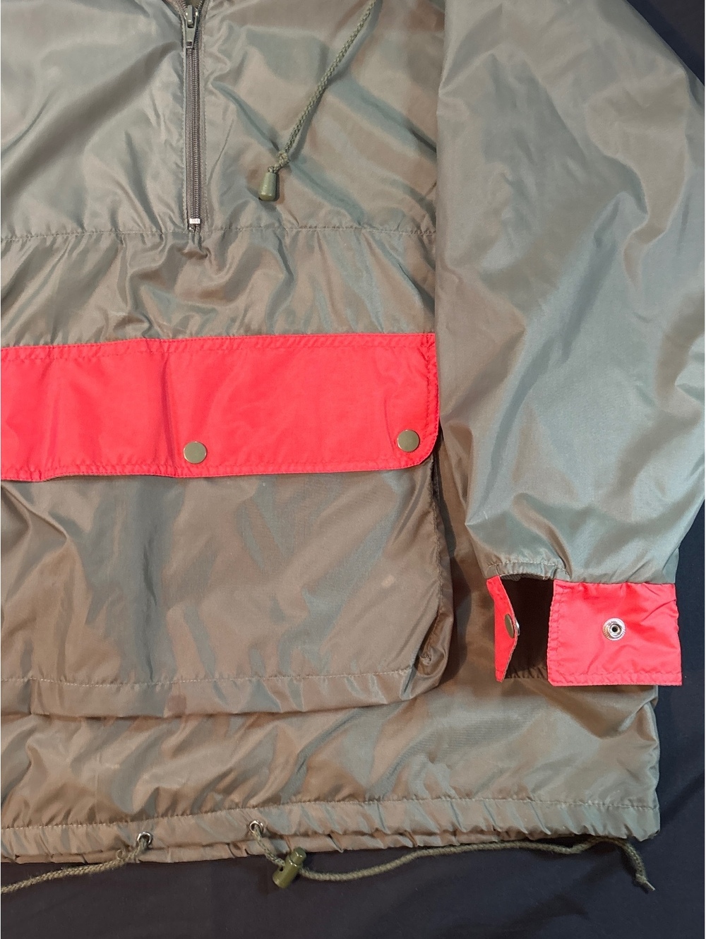 Vintage 80s Strands Imports Nylon Pullover Windbreaker Anorak Fleece Lined - Picture 3 of 5